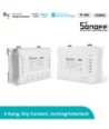 GloboStar® 80010 SONOFF 4CHR3 - Wi-Fi Smart Switch DIY Four Way 4 Gang - 4 Output Channel